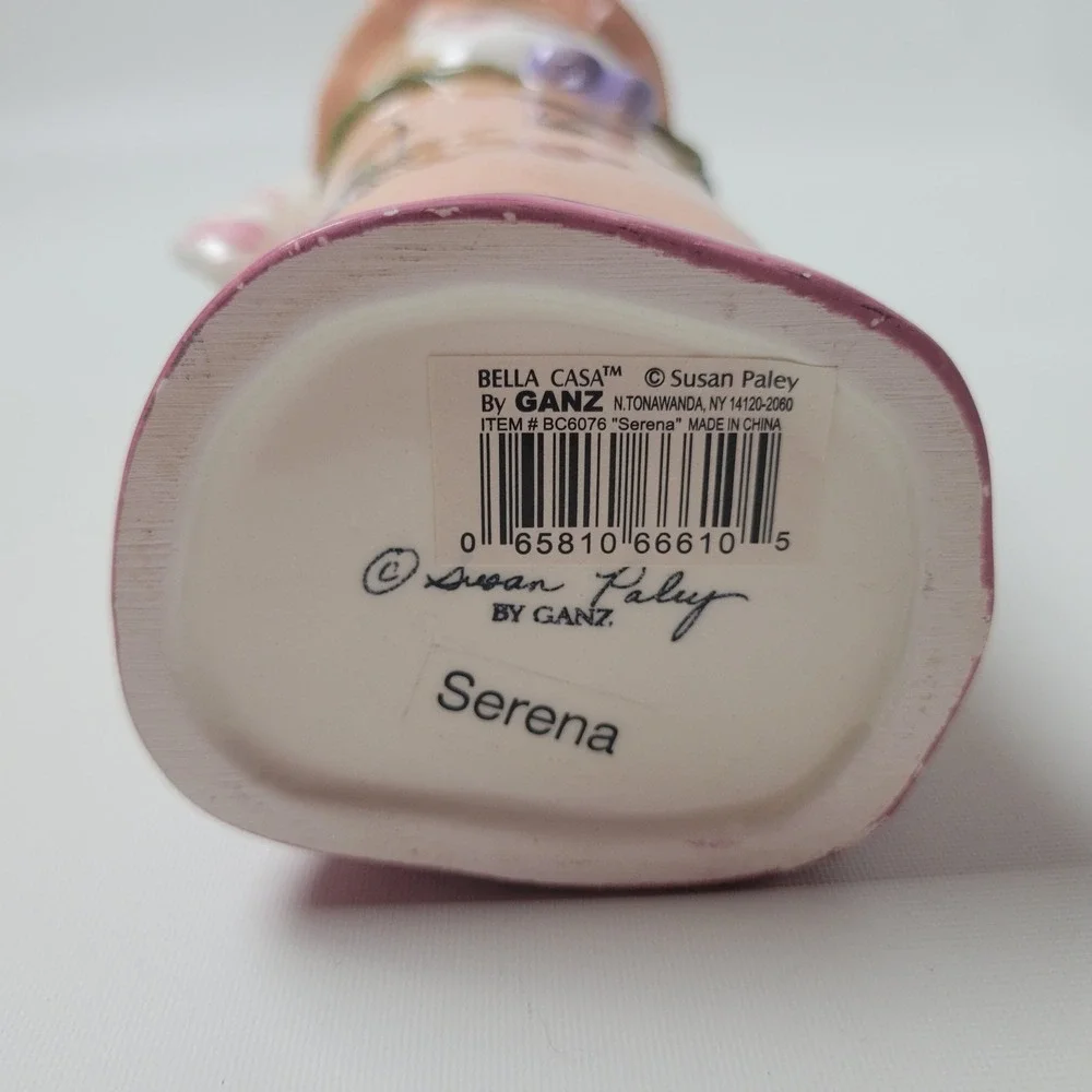 Bella Casa by Ganz Susan Paley Serena Ceramic Figural Bud Vase Peach Pink Angel